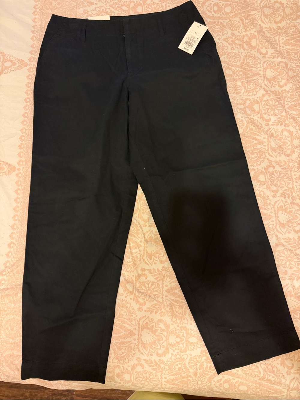 Women’s Black Straight-Leg high rise Pants w/stretch